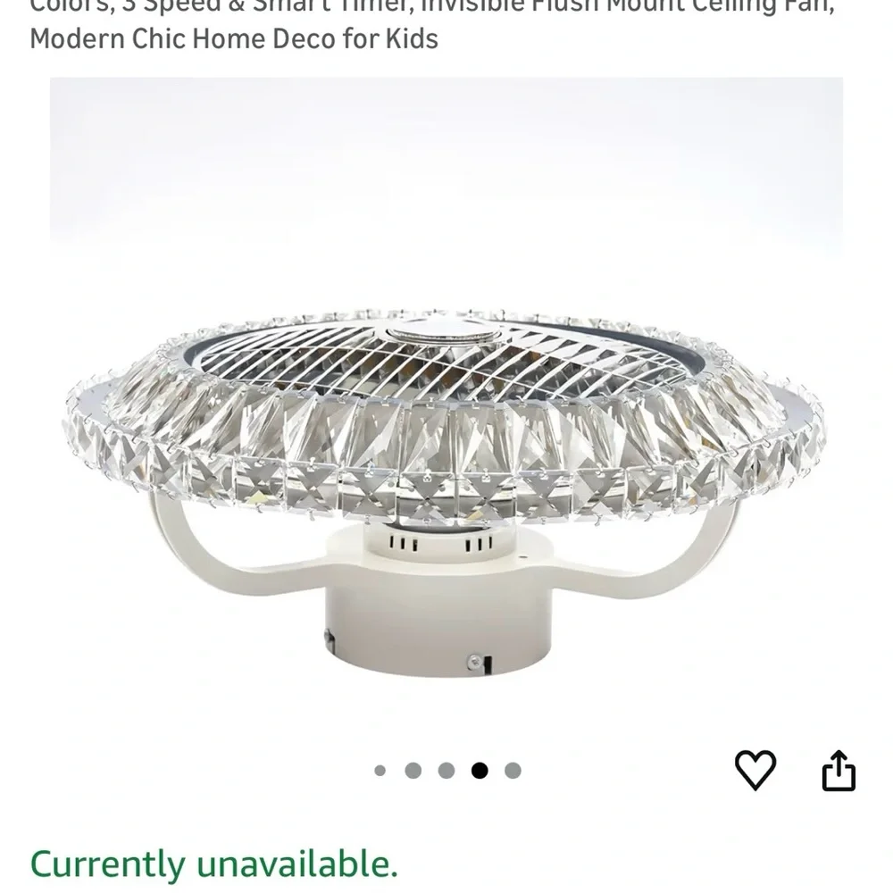 Elegant Crystal Ceiling Fan Light